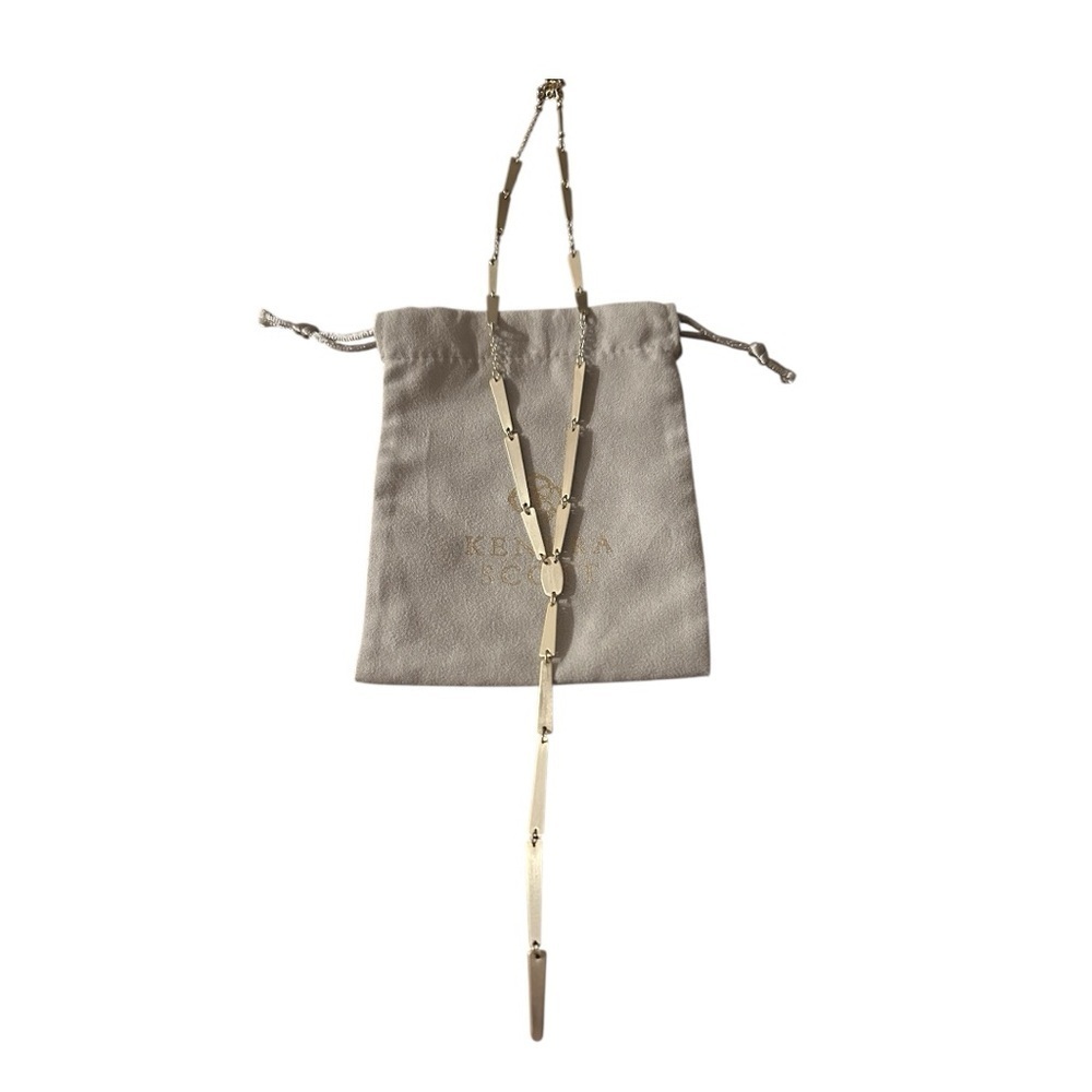 Kendra Scott Gold Y Drop Gail Lariat Necklace Unique Classy Modern
